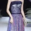 Bling Bling Purple Dancing Prom Dresses 2021 A-Line / Princess Strapless Sleeveless Sash Glitter Polyester Floor-Length / Long Ruffle Backless Formal Dresses