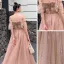 Bling Bling Khaki Tanzen Ballkleider 2021 A Linie Eckiger Ausschnitt Ärmellos Perlenstickerei Pailletten Glanz Tülle Lange Rüschen Rückenfreies Festliche Kleider