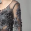Illusion Ink Blue Satin See-through Dancing Prom Dresses 2021 A-Line / Princess Scoop Neck Long Sleeve Appliques Lace Asymmetrical Ruffle Formal Dresses
