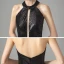 Fashion Black Sequins Evening Dresses  2021 A-Line / Princess Halter Sleeveless Floor-Length / Long Ruffle Backless Formal Dresses