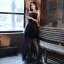 Fashion Black Summer Prom Dresses 2021 A-Line / Princess Strapless Sleeveless Feather Rhinestone Beading Pearl Glitter Tulle Floor-Length / Long Ruffle Backless Formal Dresses