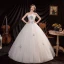Affordable White Outdoor / Garden Wedding Dresses 2021 Ball Gown Strapless Sleeveless Backless Appliques Lace Beading Floor-Length / Long Ruffle