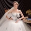 Affordable White Outdoor / Garden Wedding Dresses 2021 Ball Gown Strapless Sleeveless Backless Appliques Lace Beading Floor-Length / Long Ruffle