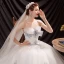Affordable White Outdoor / Garden Wedding Dresses 2021 Ball Gown Strapless Sleeveless Backless Appliques Lace Beading Floor-Length / Long Ruffle