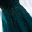 Best Dark Green Prom Dresses 2021 A-Line / Princess Spaghetti Straps Sleeveless Appliques Lace Beading Floor-Length / Long Ruffle Backless Formal Dresses