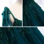 Best Dark Green Prom Dresses 2021 A-Line / Princess Spaghetti Straps Sleeveless Appliques Lace Beading Floor-Length / Long Ruffle Backless Formal Dresses