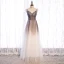 Illusion Marron Dégradé De Couleur Blanche Transparentes Robe De Bal 2021 Princesse Bretelles Spaghetti Sans Manches Perlage Paillettes Longue Volants Dos Nu Robe De Ceremonie