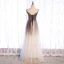 Illusion Marron Dégradé De Couleur Blanche Transparentes Robe De Bal 2021 Princesse Bretelles Spaghetti Sans Manches Perlage Paillettes Longue Volants Dos Nu Robe De Ceremonie