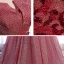 Chic / Beautiful Burgundy Dancing Prom Dresses 2021 A-Line / Princess Off-The-Shoulder Short Sleeve Appliques Lace Beading Glitter Polyester Floor-Length / Long Ruffle Backless Formal Dresses