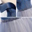 Chic / Beautiful Navy Blue Dancing Prom Dresses 2021 A-Line / Princess Off-The-Shoulder Short Sleeve Beading Glitter Tulle Floor-Length / Long Ruffle Backless Formal Dresses