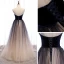 Beste Mørk Marineblå Gradient-Farge Dancing Ballkjoler 2021 Prinsesse Kjæreste Uten Ermer Sash Glitter Tyll Lange Buste Ryggløse Formelle Kjoler