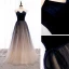 Beste Mørk Marineblå Gradient-Farge Dancing Ballkjoler 2021 Prinsesse Kjæreste Uten Ermer Sash Glitter Tyll Lange Buste Ryggløse Formelle Kjoler