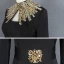 Mode Noire Robe De Soirée 2021 Trompette / Sirène Col Haut Manches Longues Faux Diamant Ceinture Train De Balayage Volants Robe De Ceremonie