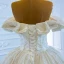 Luxus / Herrlich Ivory / Creme Hochzeits Brautkleider / Hochzeitskleider 2021 Ballkleid Off Shoulder Kurze Ärmel Rückenfreies Perlenstickerei Perle Glanz Tülle Kapelle-Schleppe Rüschen