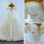 Luxus / Herrlich Ivory / Creme Hochzeits Brautkleider / Hochzeitskleider 2021 Ballkleid Off Shoulder Kurze Ärmel Rückenfreies Perlenstickerei Perle Glanz Tülle Kapelle-Schleppe Rüschen