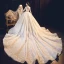 Illusion Champagne See-through Bridal Wedding Dresses 2021 Ball Gown V-Neck Long Sleeve Appliques Lace Beading Tassel Glitter Tulle Royal Train Ruffle