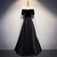 Schlicht Dunkelgrün Satin Tanzen Ballkleider 2021 A Linie Off Shoulder Kurze Ärmel Stoffgürtel Lange Rüschen Rückenfreies Festliche Kleider