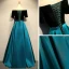 Schlicht Dunkelgrün Satin Tanzen Ballkleider 2021 A Linie Off Shoulder Kurze Ärmel Stoffgürtel Lange Rüschen Rückenfreies Festliche Kleider