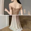 Scintillantes Doré Paillettes Robe De Bal 2021 Trompette / Sirène De l'épaule Manches Courtes Longue Volants Dos Nu Robe De Ceremonie