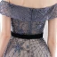 High-end Navy Blue Dancing Prom Dresses 2021 A-Line / Princess See-through Off-The-Shoulder Short Sleeve Beading Sash Floor-Length / Long Ruffle Backless Formal Dresses
