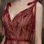 Haut de Gamme Bordeaux Dégradé De Couleur Robe De Bal 2021 Princesse Bretelles Spaghetti Sans Manches Perlage Paillettes Ceinture Train De Balayage Volants Dos Nu Robe De Ceremonie