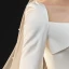 Haut de Gamme Ivoire Satin Transparentes La Mariée Robe De Mariée 2021 Robe Boule Encolure Carrée Manches Longues Cathedral Train Volants