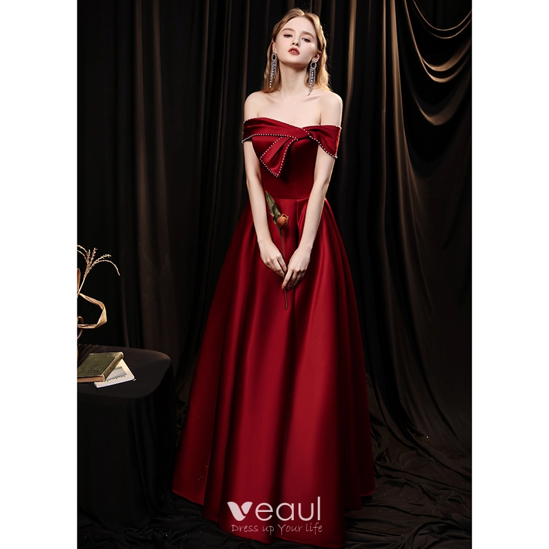 Vestido Ronina de satén Chita Borgoña