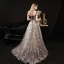 Fantaisie Multi-Couleurs Robe De Bal 2021 Princesse Transparentes De l'épaule Manches Courtes Perlage Glitter Floral Train De Balayage Volants Dos Nu Robe De Ceremonie