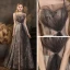 Schick Schwarz Ballkleider 2021 A Linie Spaghettiträger Ärmellos Perlenstickerei Pailletten Glanz Blumen Sweep / Pinsel Zug Rüschen Rückenfreies Festliche Kleider