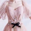 Victorian Style Pearl Pink Star Prom Dresses 2021 A-Line / Princess Square Neckline Puffy 1/2 Sleeves Beading Glitter Tulle Sweep Train Ruffle Backless Formal Dresses