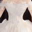 Affordable Champagne Outdoor / Garden Wedding Dresses 2021 Ball Gown Off-The-Shoulder Short Sleeve Backless Beading Glitter Tulle Floor-Length / Long Ruffle