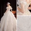 Affordable Champagne Outdoor / Garden Wedding Dresses 2021 Ball Gown Off-The-Shoulder Short Sleeve Backless Beading Glitter Tulle Floor-Length / Long Ruffle