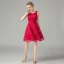 Chic / Beautiful Red Lace Homecoming Graduation Dresses 2021 A-Line / Princess Short Sleeve Square Neckline Short Ruffle Formal Dresses