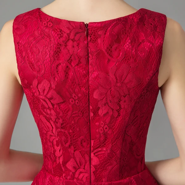 Chic / Beautiful Red Lace Homecoming Graduation Dresses 2021 A-Line / Princess Short Sleeve Square Neckline Short Ruffle Formal Dresses