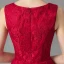 Chic / Beautiful Red Lace Homecoming Graduation Dresses 2021 A-Line / Princess Short Sleeve Square Neckline Short Ruffle Formal Dresses