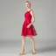 Chic / Beautiful Red Lace Homecoming Graduation Dresses 2021 A-Line / Princess Short Sleeve Square Neckline Short Ruffle Formal Dresses