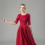 Affordable Burgundy Lace Homecoming Graduation Dresses 2021 A-Line / Princess Scoop Neck Sleeveless Bow Sash Tea-length Ruffle Formal Dresses