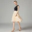 Two Tone Black Champagne See-through Homecoming Graduation Dresses 2021 A-Line / Princess Scoop Neck Sleeveless Knee-Length Ruffle Formal Dresses