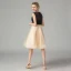 Two Tone Black Champagne See-through Homecoming Graduation Dresses 2021 A-Line / Princess Scoop Neck Sleeveless Knee-Length Ruffle Formal Dresses