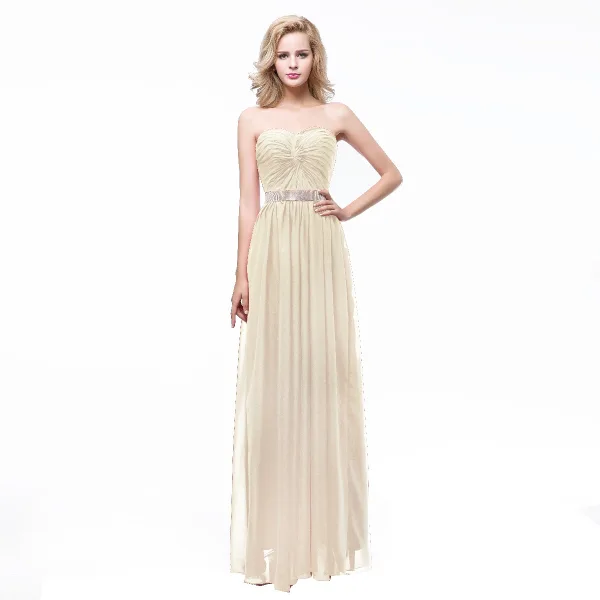 Enkel Rød Chiffon Selskapskjoler 2018 Empire Kjæreste Uten Ermer Rhinestone Sash Lange Buste Ryggløse Formelle Kjoler