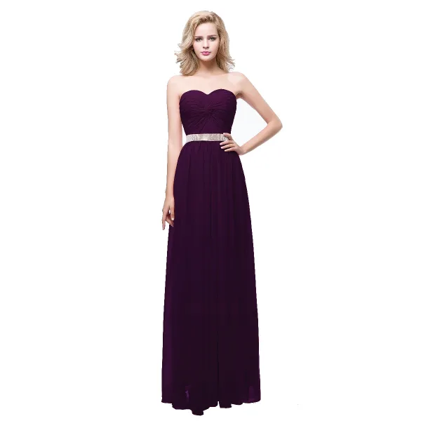 Enkel Rød Chiffon Selskapskjoler 2018 Empire Kjæreste Uten Ermer Rhinestone Sash Lange Buste Ryggløse Formelle Kjoler