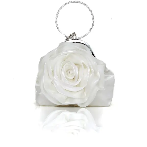 Fée Des Fleurs Argenté Pochette Fleur Faux Diamant Velour Mariage Cocktail Soirée 2019 Accessorize