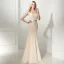 Chic / Belle Champagne Dentelle Robe De Soirée 2020 Trompette / Sirène Bretelles Spaghetti Sans Manches Paillettes Noeud Ceinture Longue Volants Dos Nu Robe De Ceremonie