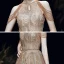 Sparkly Gold Evening Dresses  2020 A-Line / Princess Scoop Neck Sleeveless Beading Glitter Tulle Sash Floor-Length / Long Ruffle Backless Formal Dresses