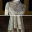 Haute Basse Gris Doré Dansant Robe De Bal 2020 Princesse Col Haut Manches Courtes Appliques En Dentelle Perlage Glitter Tulle Ceinture Asymétrique Volants Dos Nu Robe De Ceremonie