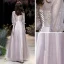 Victorian Style Blushing Pink See-through Evening Dresses  2020 A-Line / Princess High Neck Puffy 3/4 Sleeve Appliques Lace Beading Sequins Floor-Length / Long Ruffle Backless Formal Dresses