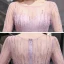 High-end Candy Roze Doorzichtige Avondjurken 2020 A lijn Vierkante Halslijn Lange Mouwen Veer Handgemaakt Kralen Rhinestone Pailletten Gordel Sweep Trein Ruche Gelegenheid Jurken
