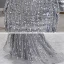 Luxe Gris Robe De Soirée 2020 Trompette / Sirène V-Cou Manches Courtes Paillettes Perlage Train De Balayage Dos Nu Robe De Ceremonie