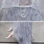 Illusion Haut de Gamme Gris Tapis rouge Transparentes Robe De Soirée Avec Châle 2020 Trompette / Sirène Col v profond Sans Manches Plumes Perlage Train De Balayage Volants Dos Nu Robe De Ceremonie