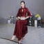Sparkly Burgundy Sequins Evening Dresses  2020 Trumpet / Mermaid High Neck 3/4 Sleeve Bell sleeves Floor-Length / Long Ruffle Formal Dresses